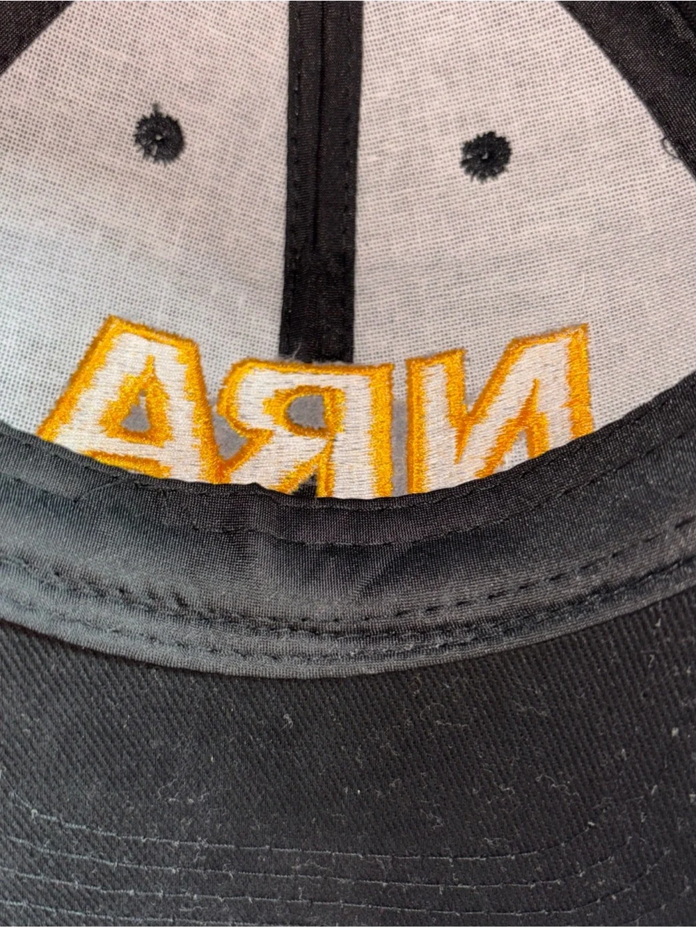 NRA Black Baseball Cap with Yellow Embroidery